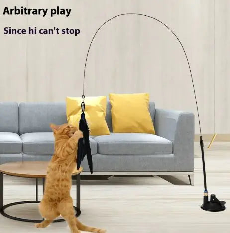 Kindred Paws™ Interactive Cat Teaser Wand Toy – Feather & Bell Play Stick