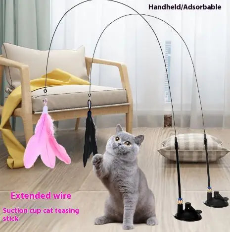 Kindred Paws™ Interactive Cat Teaser Wand Toy – Feather & Bell Play Stick