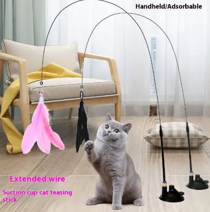 Kindred Paws™ Interactive Cat Teaser Wand Toy – Feather & Bell Play Stick